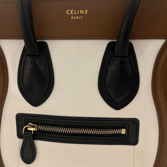 Celine Tricolor Leather Luggage  Tote Bag - Picture 2 of 10
